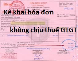 cách kê khai hóa đơn không chịu thuế gtgt